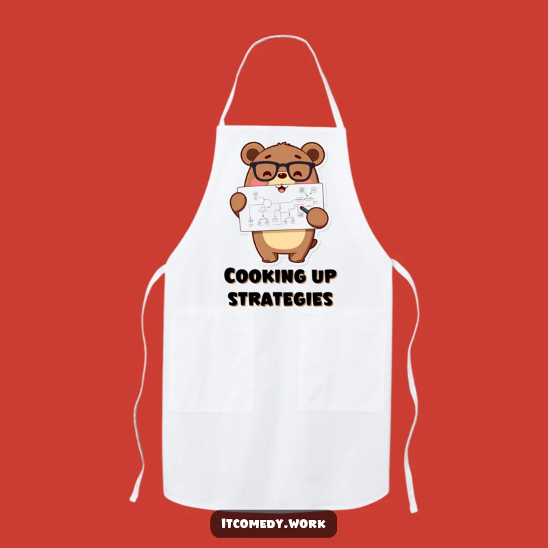 Funny Bear Logic Apron: Cook with Smart Plans & Humor!