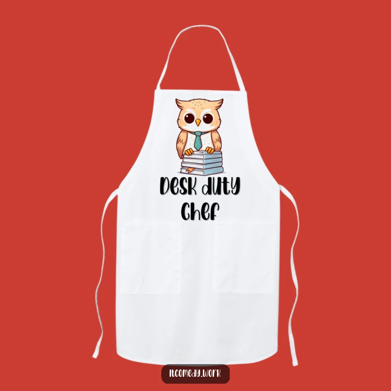 Funny Owl Organizer Apron: Work with Precision, a smart and funny gift for cooks.