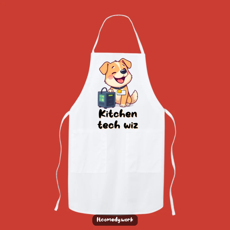 Funny Dog Chef Apron - Humorous Kitchen Wear for Techy Cooks
