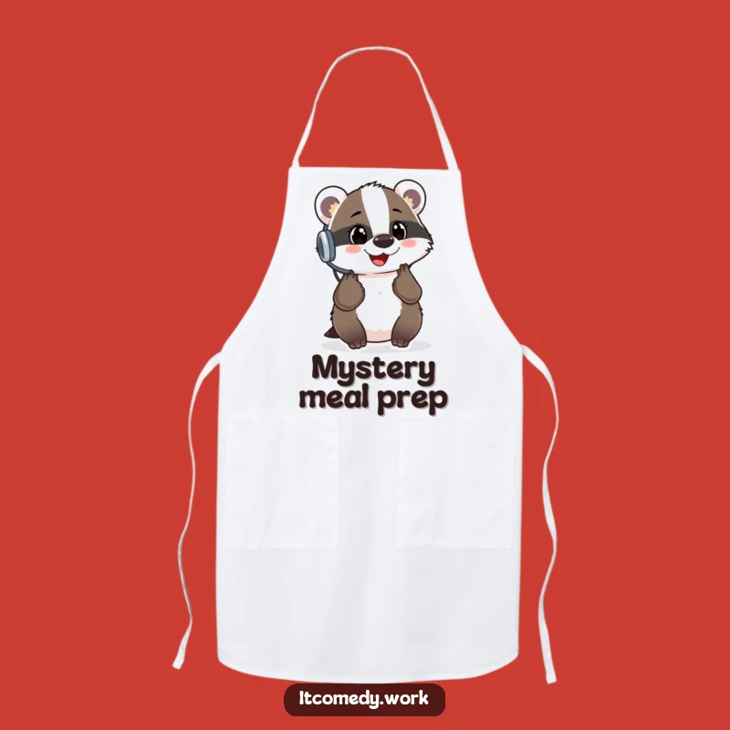 Funny Badger Support Apron: Cook with Helpfulness, a practical and funny gift.