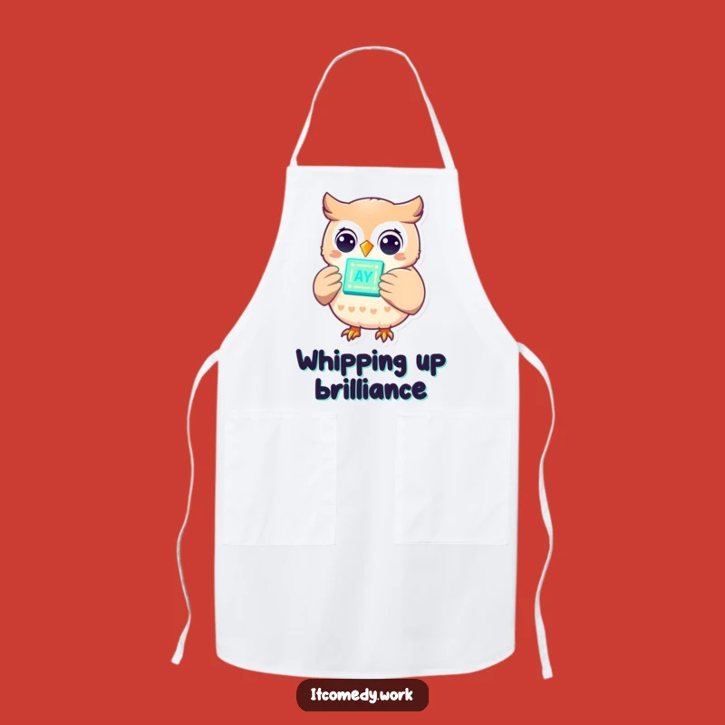 Funny Owl Tech Apron: Cook Smarter with a Smile!