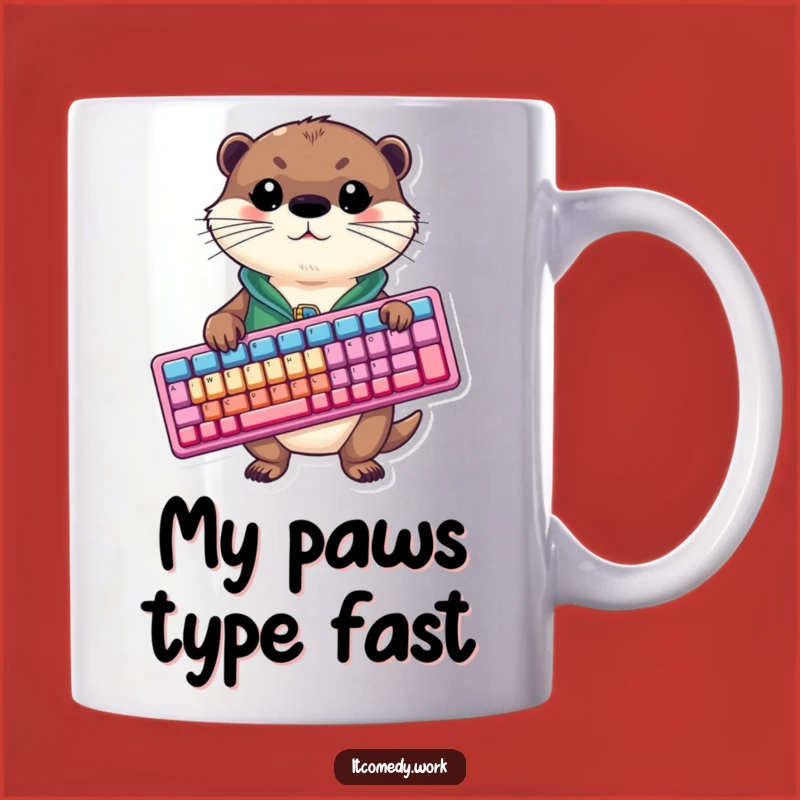 Funny Otter Typing Mug - Playful Keyboard Lover Gift for Tech Enthusiasts