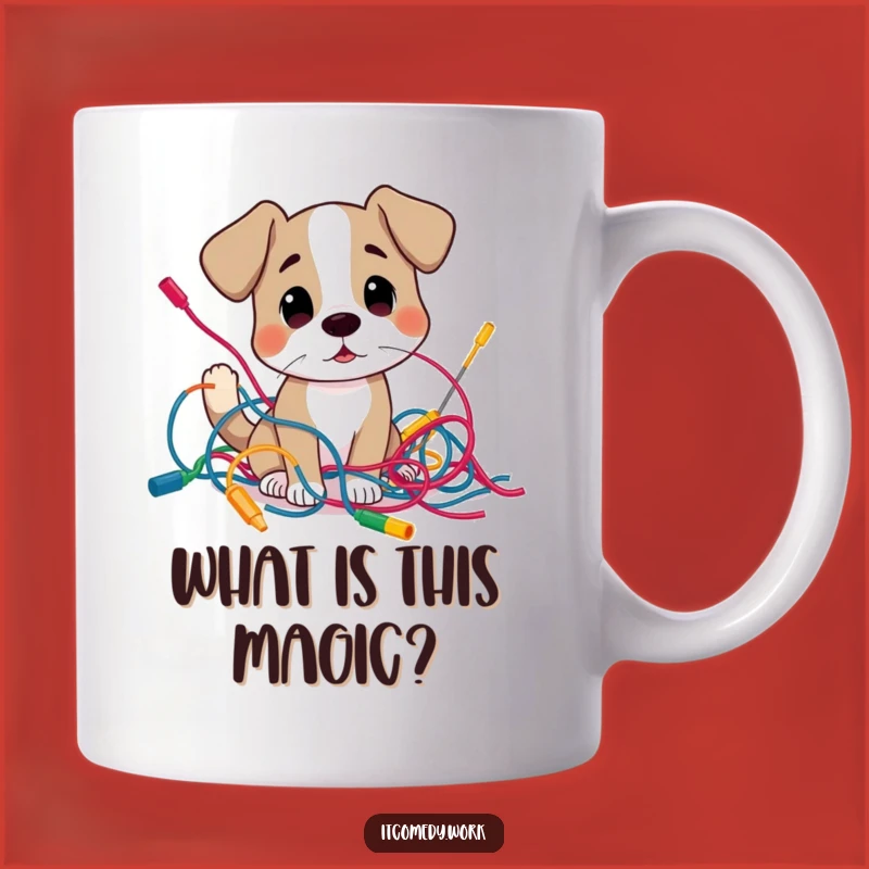 Funny Dog Tech Mess Mug: Hilarious Gift for Tech Troubleshooters!