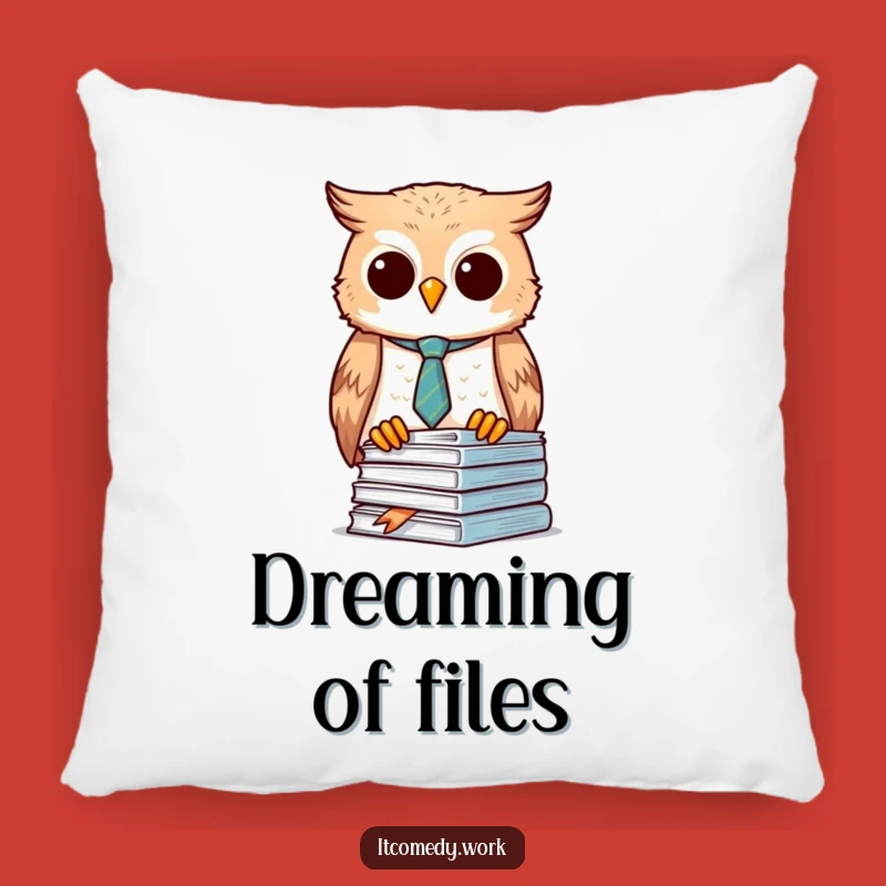 Funny Owl Organizer Pillow: Cozy Focus, a plush and funny gift for relaxation.