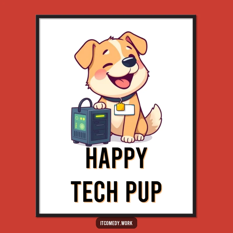 Funny Dog Server Digital Art - Whimsical Decor for Tech Lovers