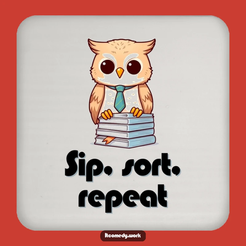 Funny Owl Organizer Coasters: Protect with Precision, a smart and funny gift for tables.