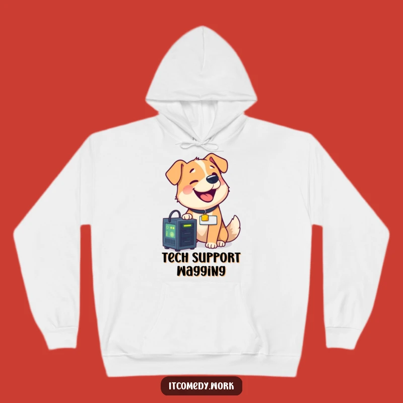 Cozy Funny Dog IT Hoodie - Warm and Humorous Gift for Techies