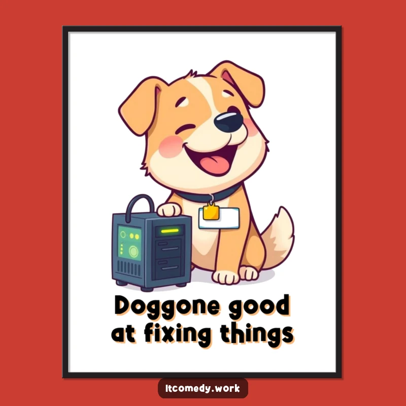 Free Printable Server Dog Wall Art: Funny Downloadable Decor for Tech Spaces