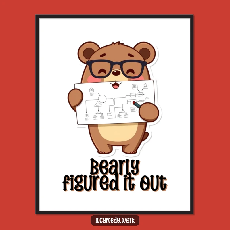 Free Printable Wall Art: Bear's Master Plan - Funny Downloadable Decor