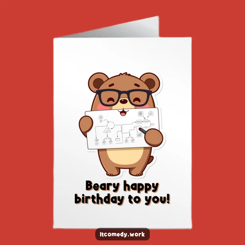 Free Printable Birthday Card: Bear Explains It All - Funny Downloadable Gift