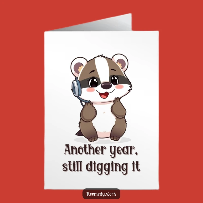 Free Printable Badger Birthday Card: Curious Fun Downloadable Gift for the Inquisitive