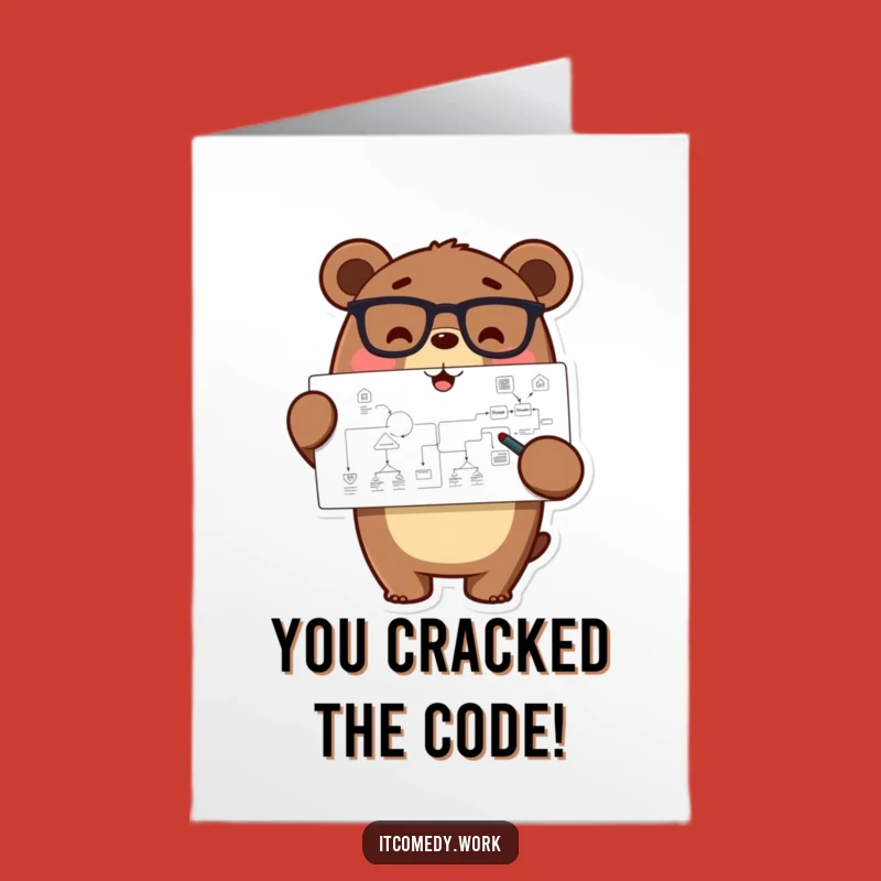 Free Printable Congrats Card: Bear Solves It - Funny Downloadable Gift