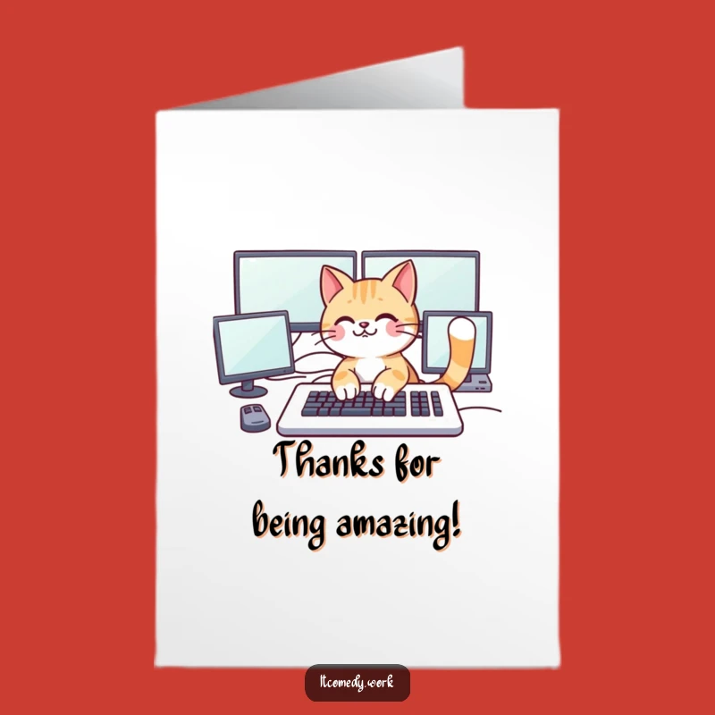 Free Printable Thank You Card: Cat's Gratitude - Funny Downloadable Gift