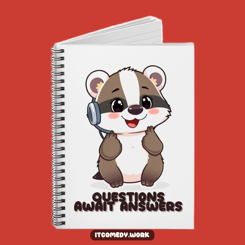 Funny Badger Support Notebook: Jot Down Solutions, a helpful and funny gift.