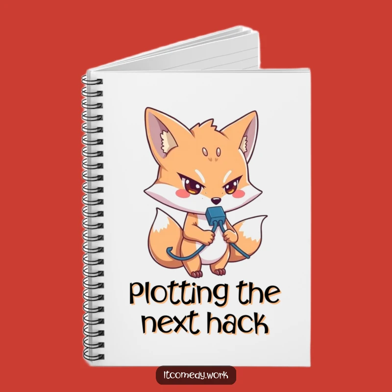 Funny IT Fox Notebook: Log Your Ideas with This Network Cable Fox, Perfect Funny Gift