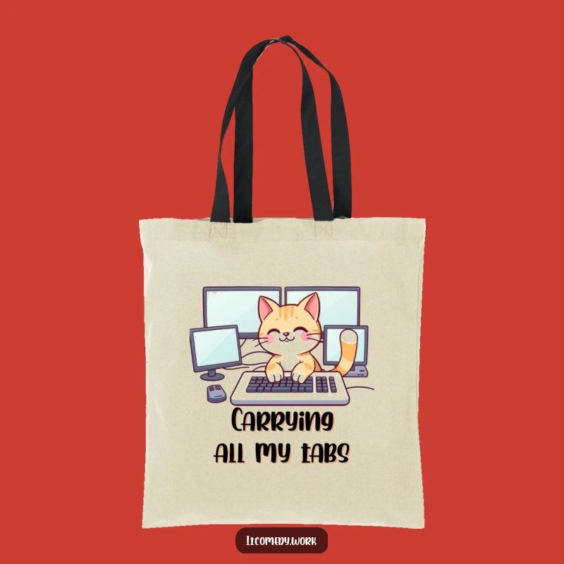 Funny Cat Coder Tote Bag: Carry Your Tech & Playfulness!