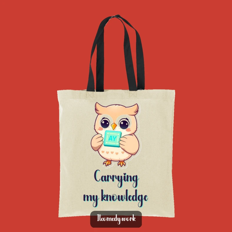 Funny Owl Tech Tote Bag: Carry Your Knowledge with Style!