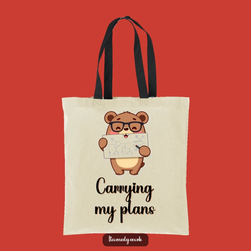 Funny Bear Logic Tote Bag: Carry Your Plans with Confidence!