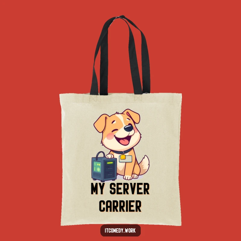 Funny Dog Server Tote Bag - Practical and Humorous IT Accessory